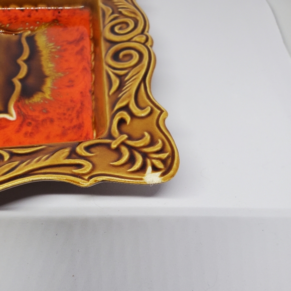 Mid-Century Square Scrollwork Ashtray - Vintage - Picture 6 of 9